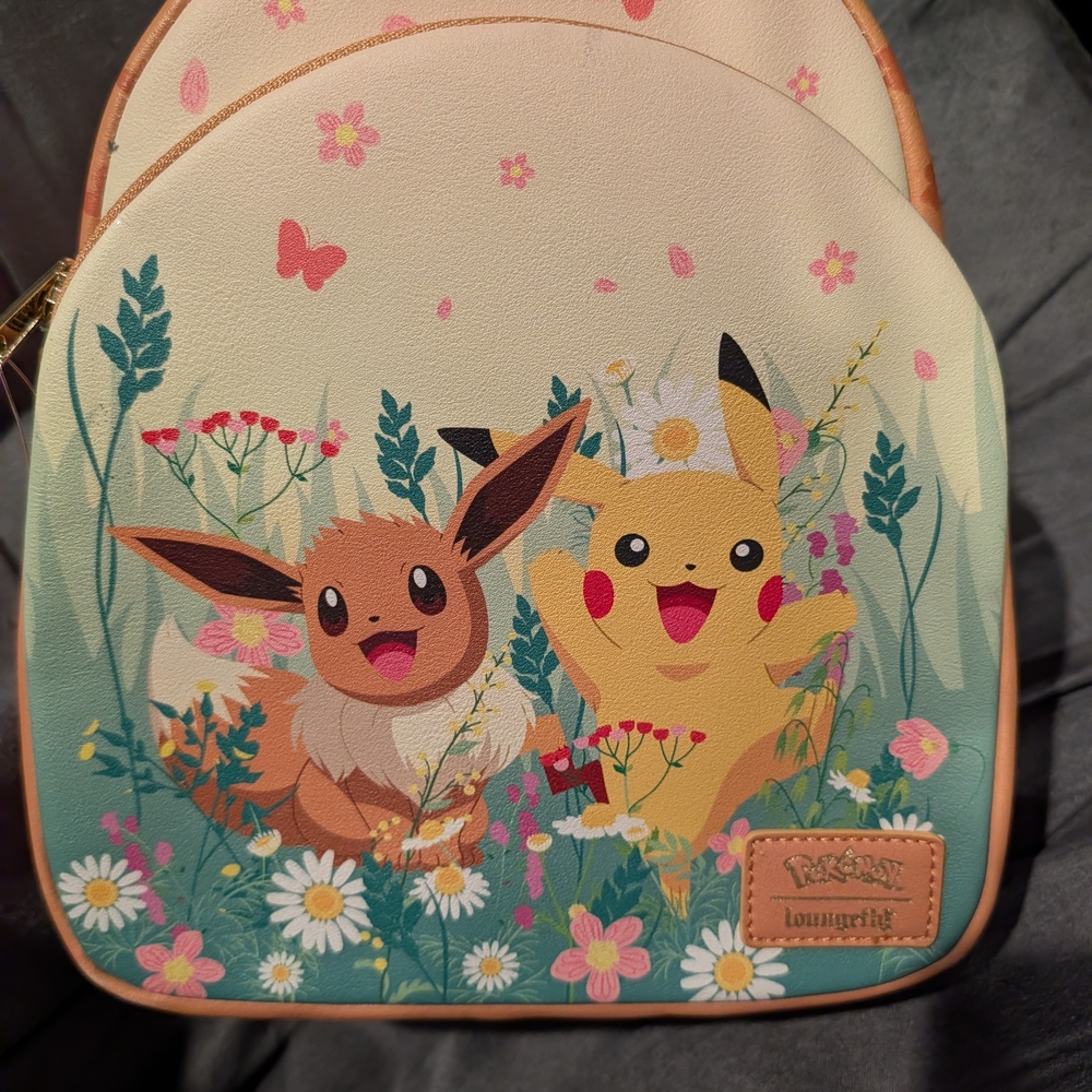 Loungefly Pokemon Pikachu and Eevee Floral Kids Backpack